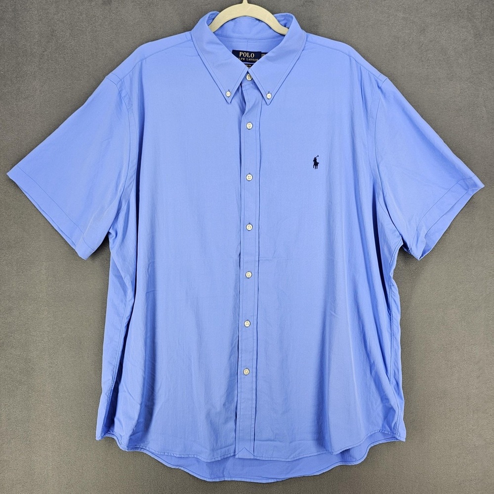 Polo Ralph Lauren Shirt Mens 2XL Blue Classic Fit Performance Button Down